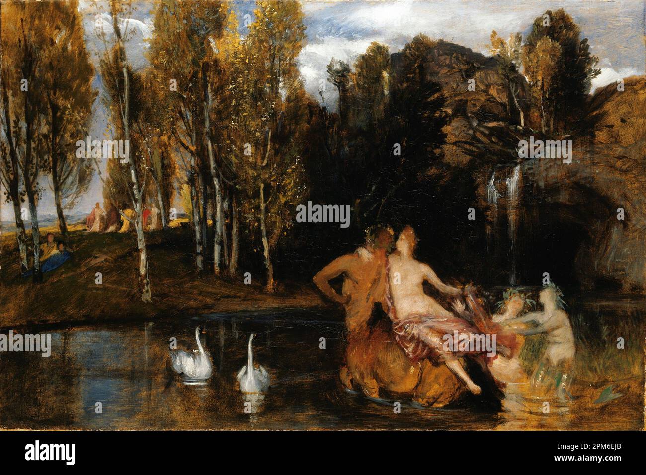 I campi Elisi, 1877 dipinte dal pittore simbolista svizzero Arnold Böcklin del 19th° secolo Foto Stock