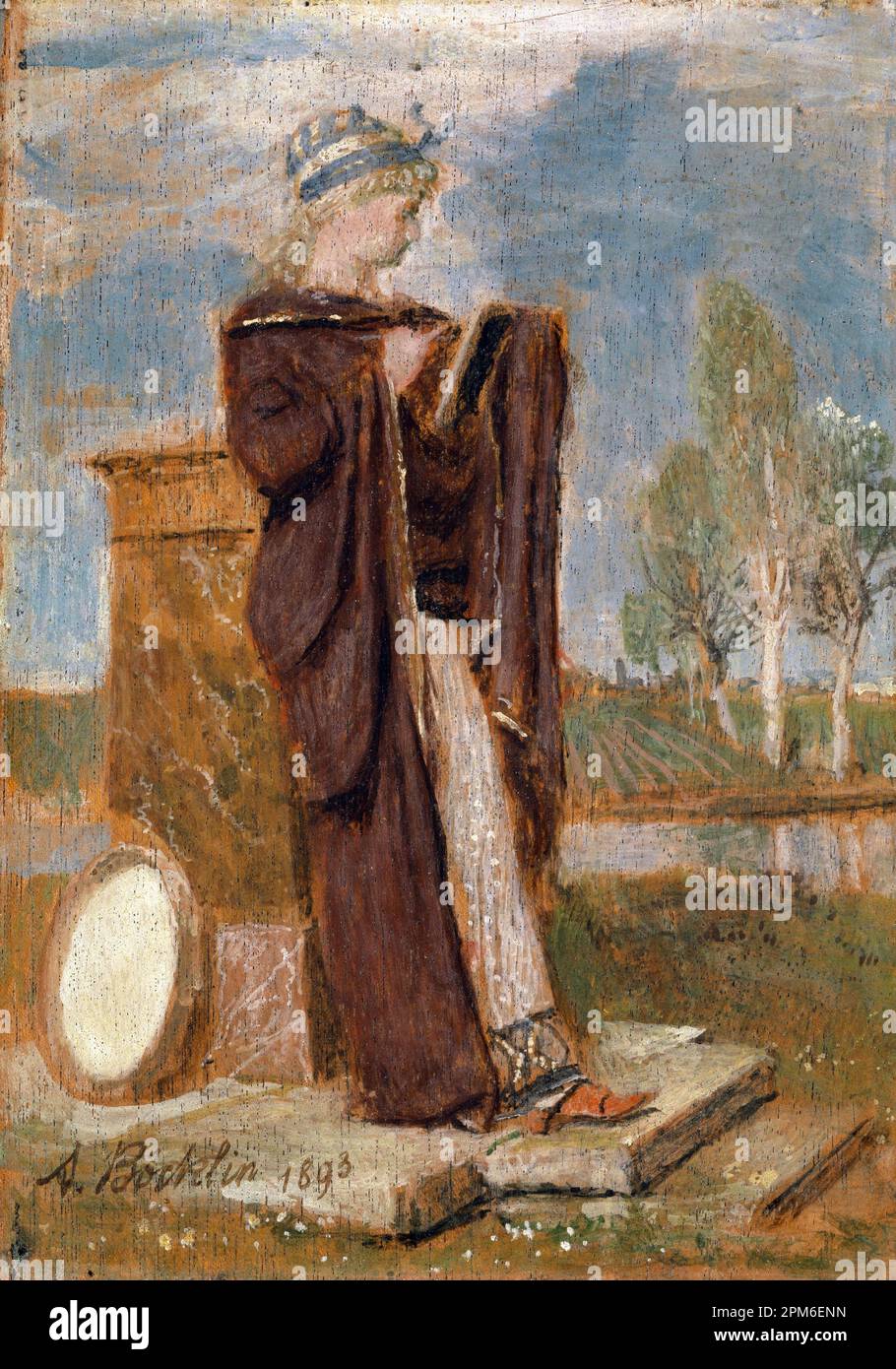 La Muse Thalia, la dea della commedia, (1893) dipinta dal pittore simbolista svizzero Arnold Böcklin del 19th ° secolo Foto Stock