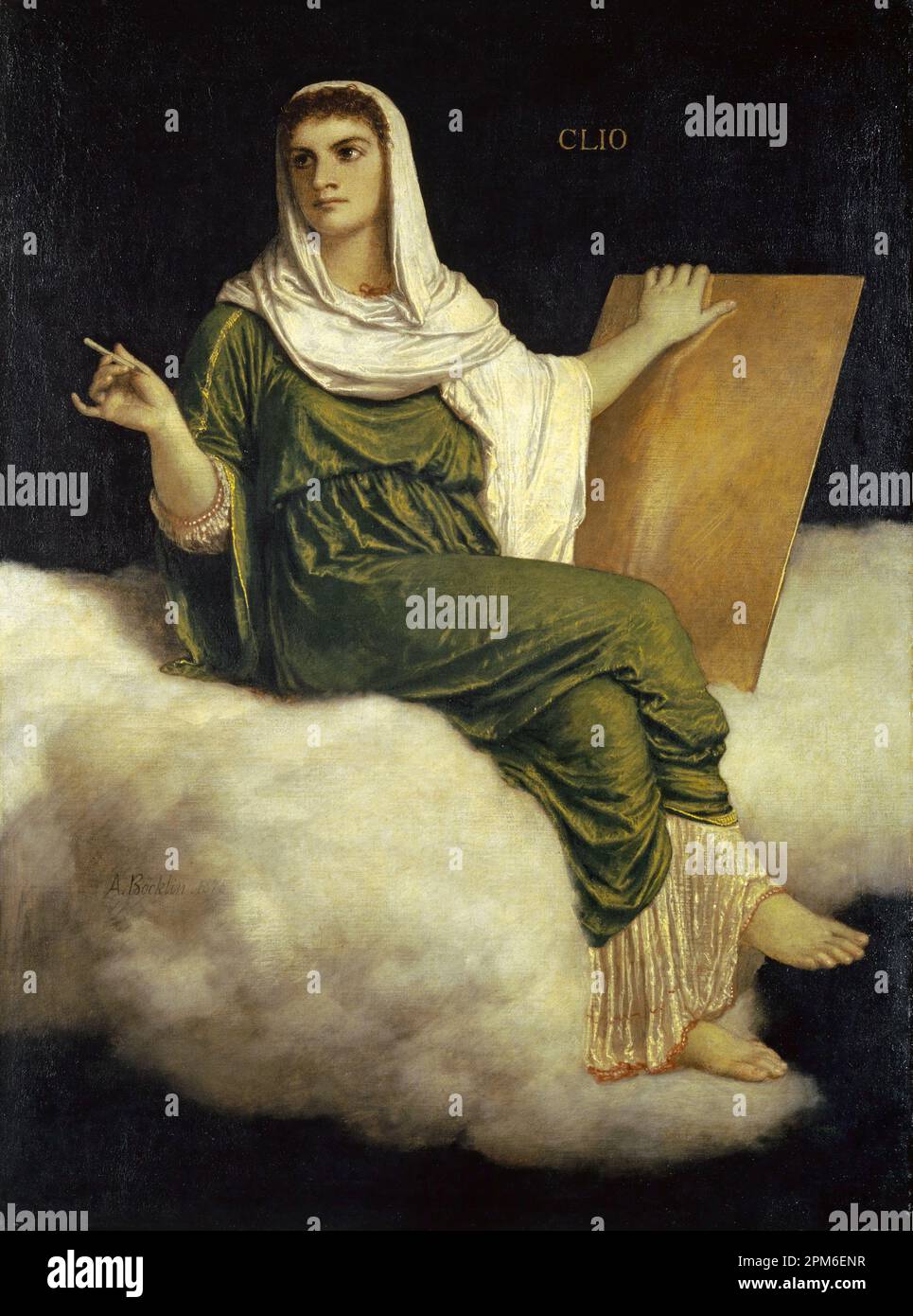 La Muse Clio, la dea della storia (1875) dipinta dal pittore simbolista svizzero Arnold Böcklin del 19th ° secolo Foto Stock