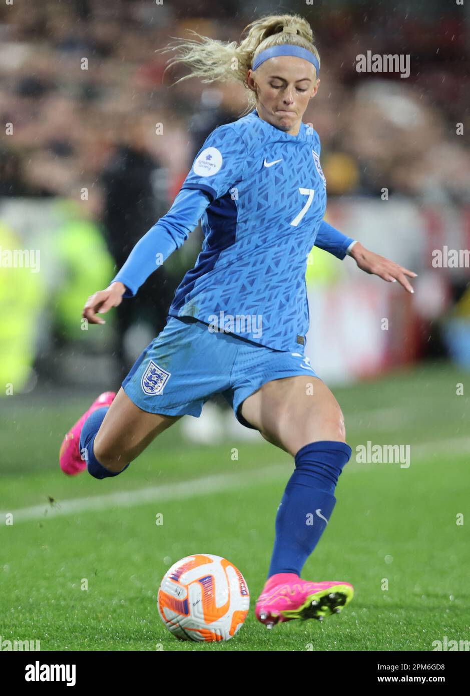 Chloe Kelly (Manchester City) of England Donne durante la partita di calcio femminile internazionale amichevole tra Inghilterra Donne e Australia Donne al GTE Foto Stock