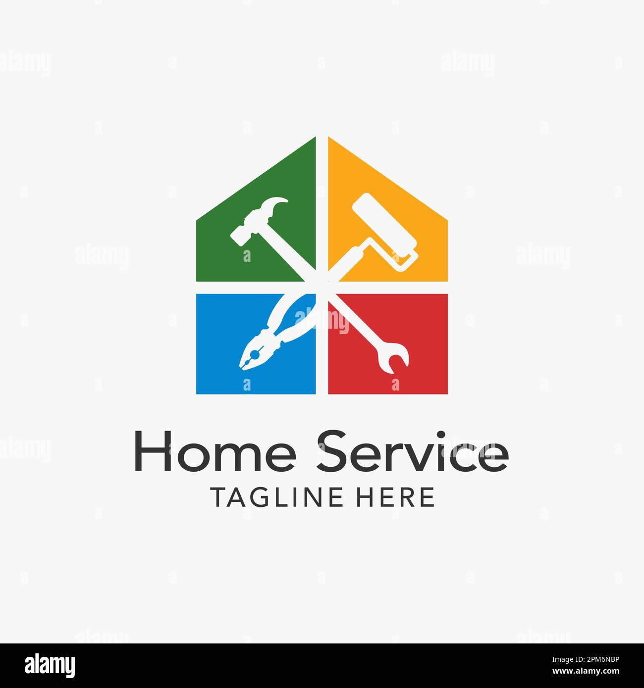 Home Service strumenti logo design Illustrazione Vettoriale