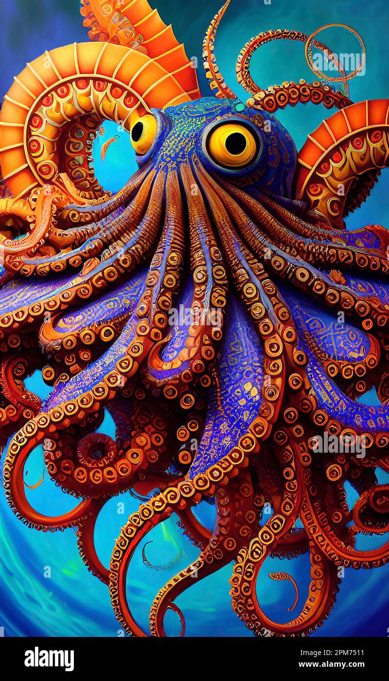 Fantasy Octopus Art Foto Stock