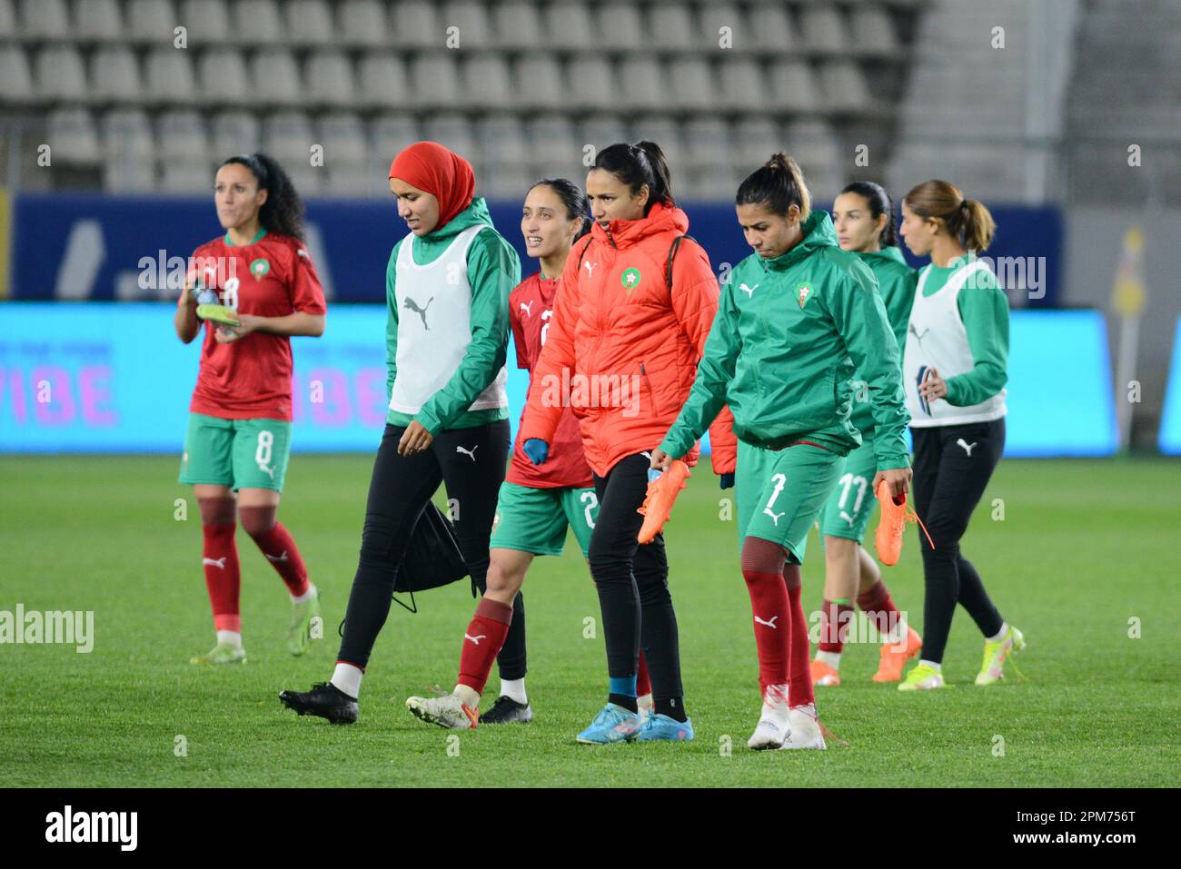 Marocco Womens National Footbal team durante il gioco amichevole contro la Romania 12.04.2023, Arcul de Triumf Stadium , Bucarest , Cristi Stavri Foto Stock