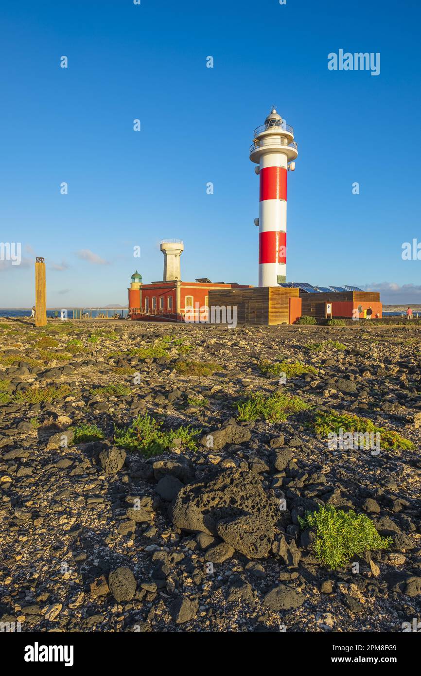 Spagna, Isole Canarie, Fuerteventura, El Cotillo, Faro di Toston a Punta de la Ballena Foto Stock