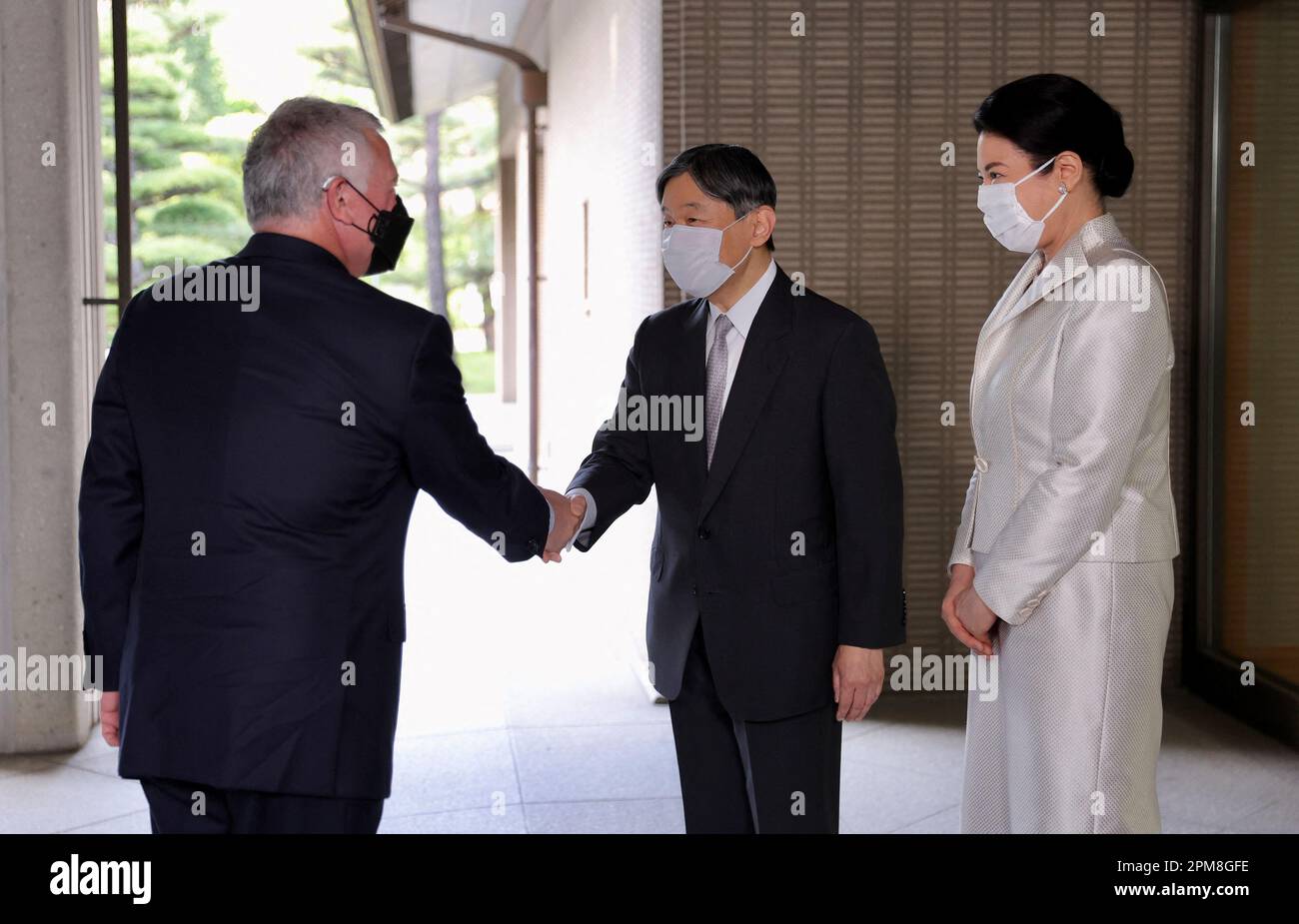 Tokyo, Giappone. 12th Apr, 2023. Il re di Giordania Abdullah II ricevette l'imperatore Naruhito e l'imperatrice Masako del Giappone al Palazzo Imperiale di Tokyo, Giappone, il 11 aprile 2023. Foto di Balkis Press/ABACAPRESS.COM Credit: Abaca Press/Alamy Live News Foto Stock