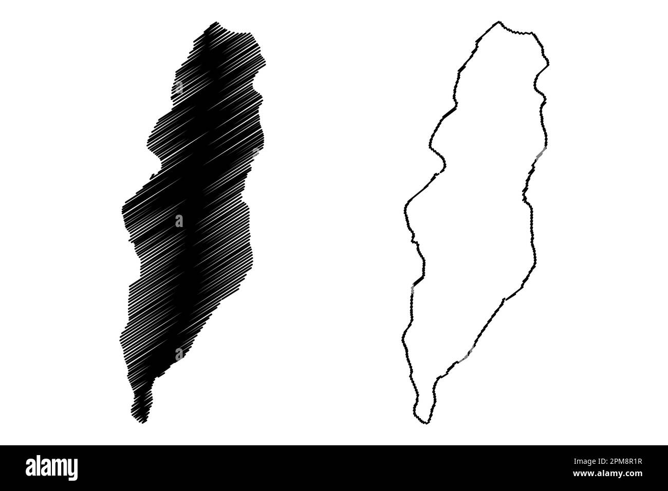 Illustrazione vettoriale della mappa del lago Manyara (Africa, Repubblica unita di Tanzania), mappa di schizzo Illustrazione Vettoriale