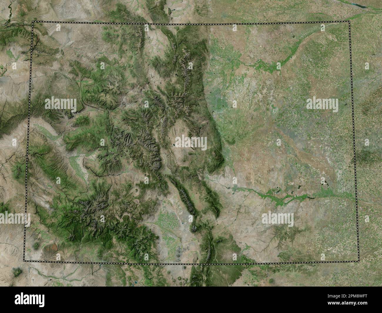 Colorado, stato degli Stati Uniti d'America. Mappa satellitare ad alta risoluzione Foto Stock