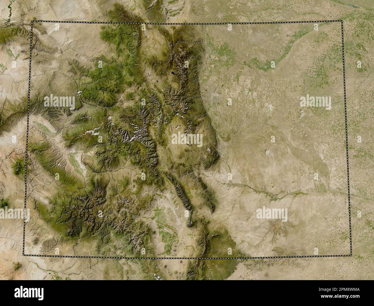 Colorado, stato degli Stati Uniti d'America. Mappa satellitare a bassa risoluzione Foto Stock
