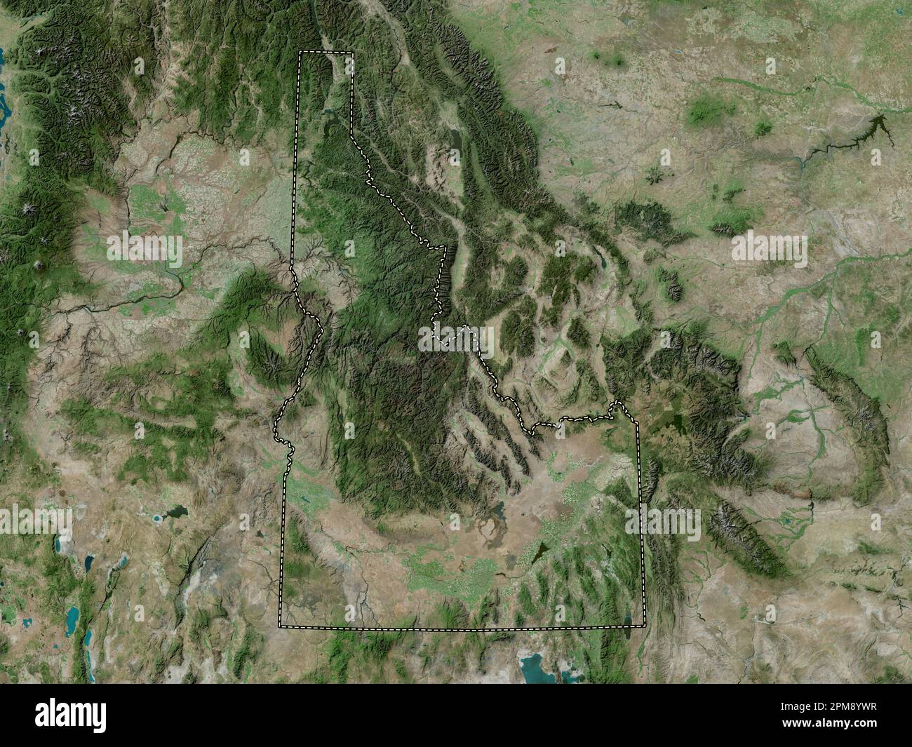 Idaho, stato degli Stati Uniti d'America. Mappa satellitare ad alta risoluzione Foto Stock