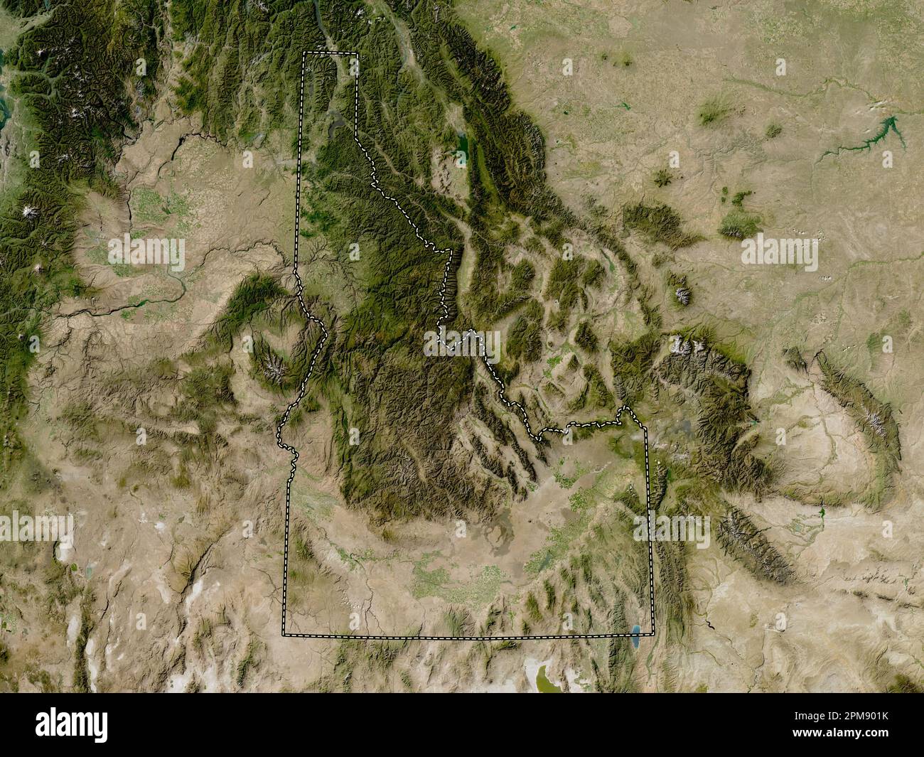 Idaho, stato degli Stati Uniti d'America. Mappa satellitare a bassa risoluzione Foto Stock
