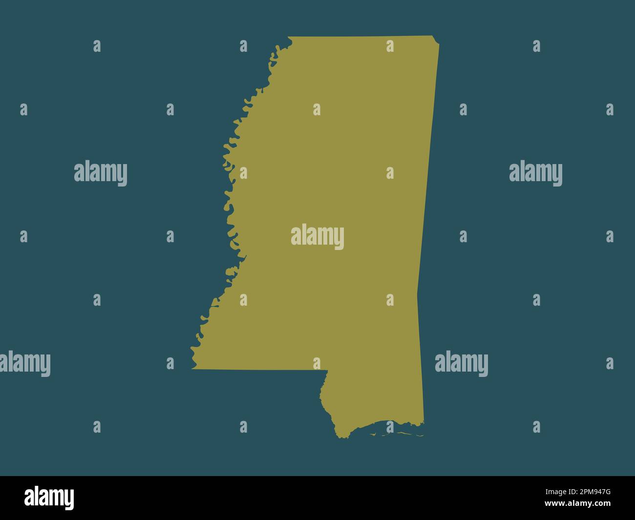 Mississippi, stato degli Stati Uniti d'America. Forma a tinta unita Foto Stock