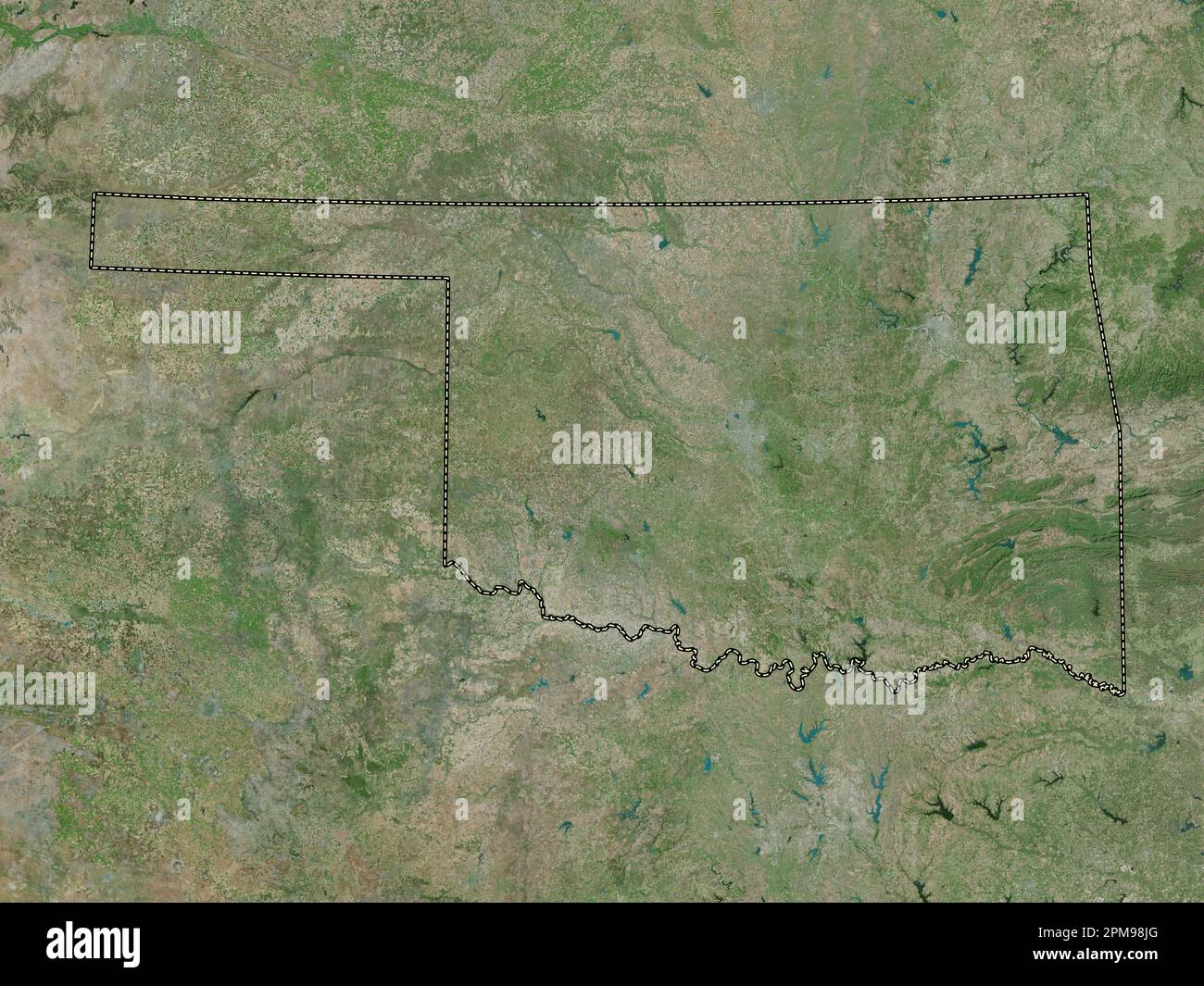 Oklahoma, stato degli Stati Uniti d'America. Mappa satellitare ad alta risoluzione Foto Stock