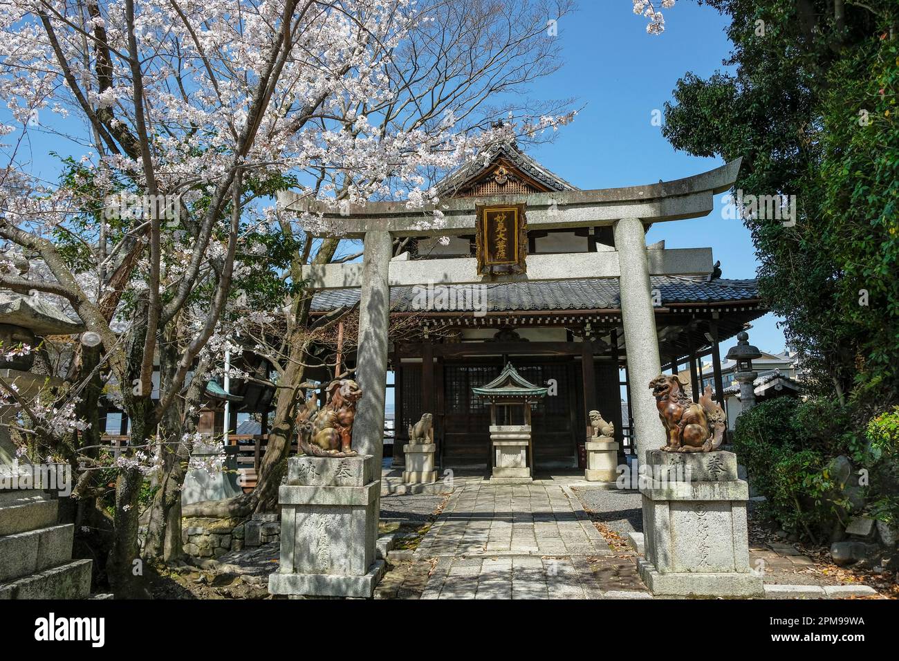 Kyoto, Giappone - 28 marzo 2023: Il Tempio di Moribeyama Myokendo è un tempio buddista di Kyoto, Giappone. Foto Stock