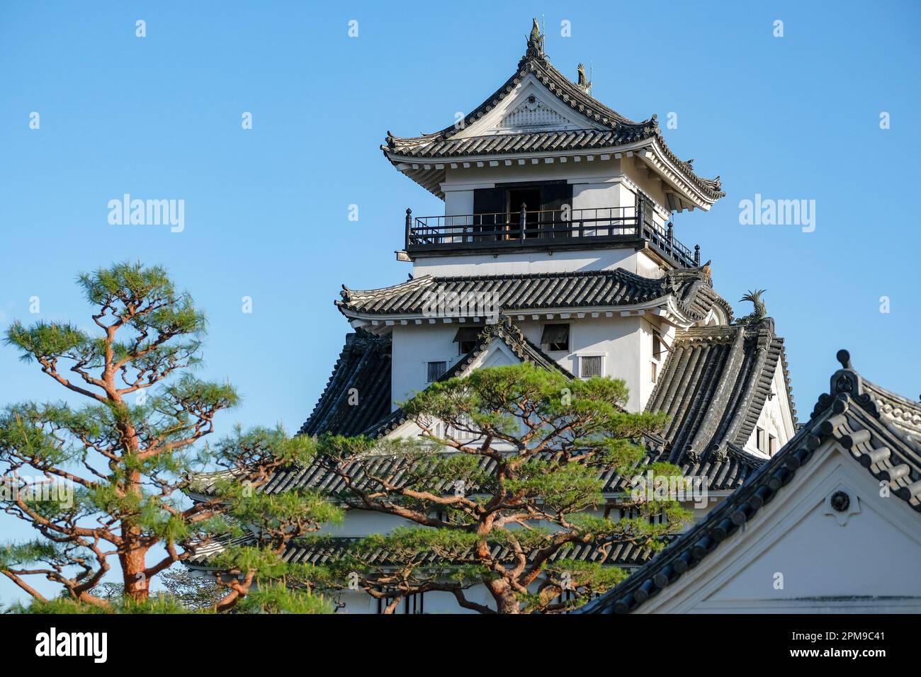 Kochi, Giappone - 9 aprile 2023: Il castello di Kochi è un castello giapponese del periodo Edo nella città di Kochi, Giappone. Foto Stock