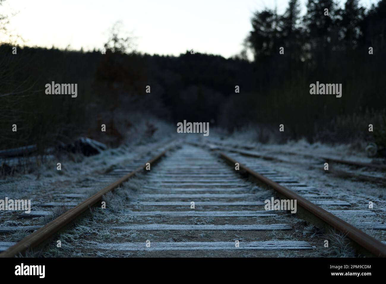 Binari ferroviari, Danimarca inverno Foto Stock