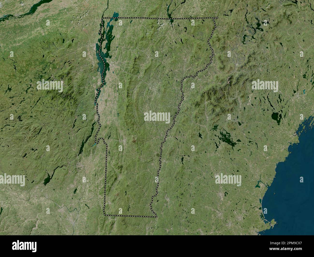 Vermont, stato degli Stati Uniti d'America. Mappa satellitare ad alta risoluzione Foto Stock