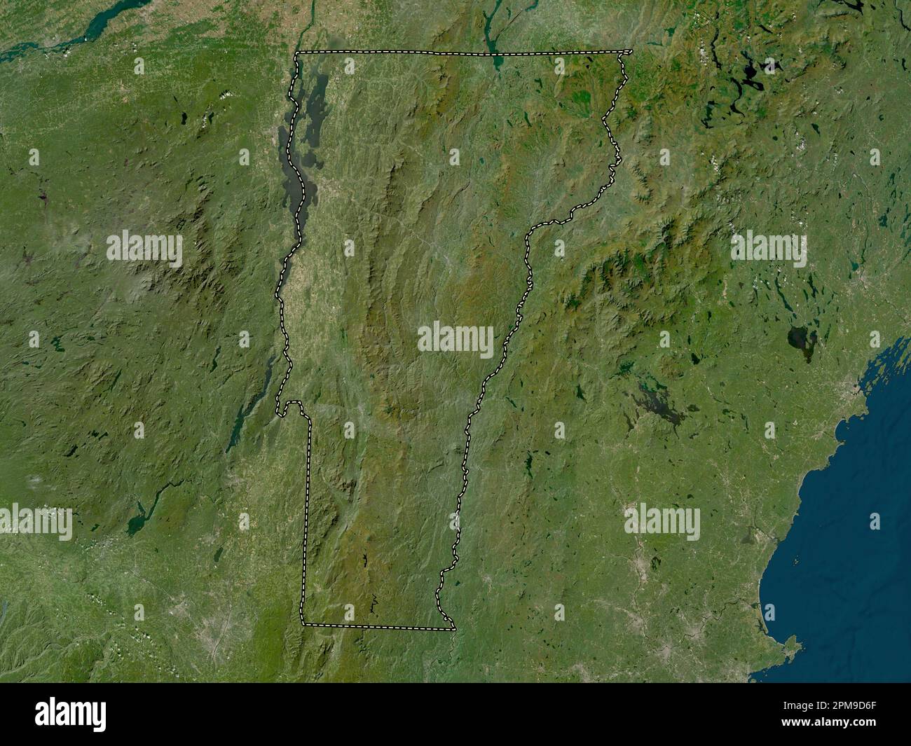 Vermont, stato degli Stati Uniti d'America. Mappa satellitare a bassa risoluzione Foto Stock