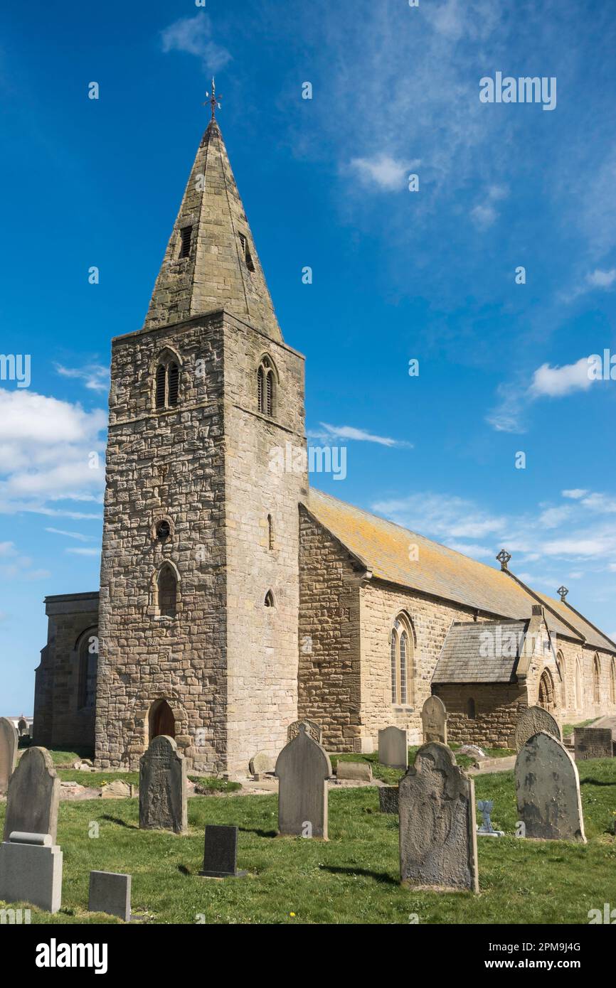 Chiesa di St Bartholomews, Newbiggin by the Sea, Northumberland, Inghilterra, Regno Unito Foto Stock