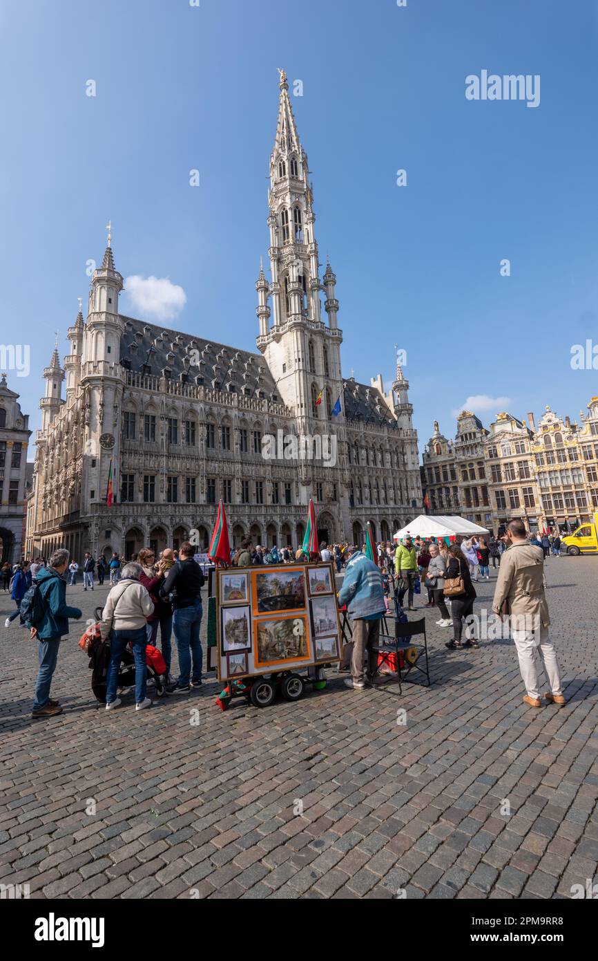 Municipio. La Grand Place. Bruxelles. Belgio .Picture garyroberts/worldwidefeatures.com Foto Stock