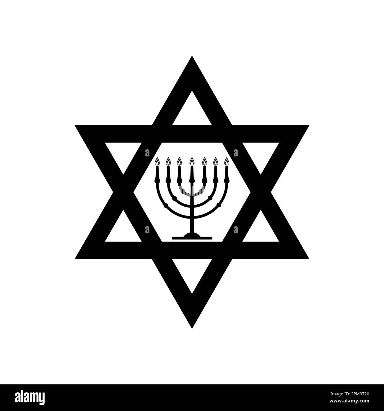 Illustrazione vettoriale del simbolo della Stella ebraica di Davide combinato con elementi decorativi di design. Illustrazione Vettoriale