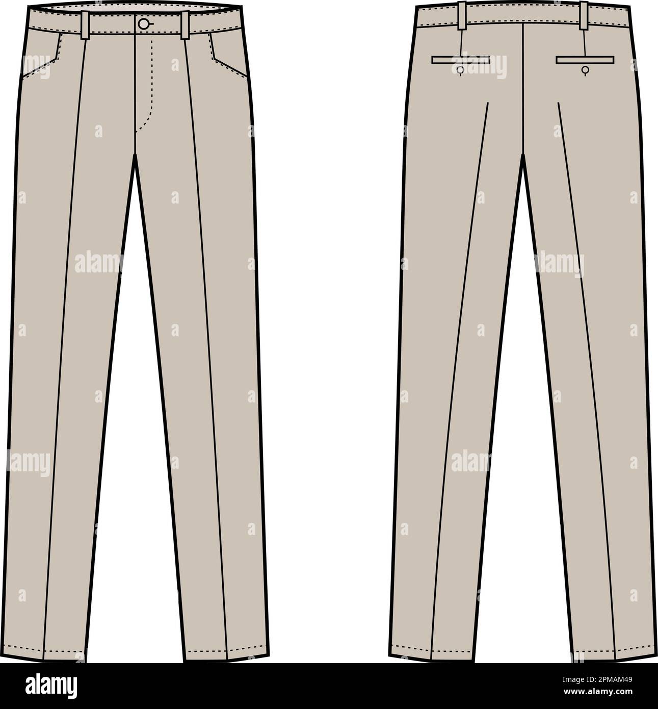 Pantaloni business suit uomo. CAD moda. Illustrazione Vettoriale