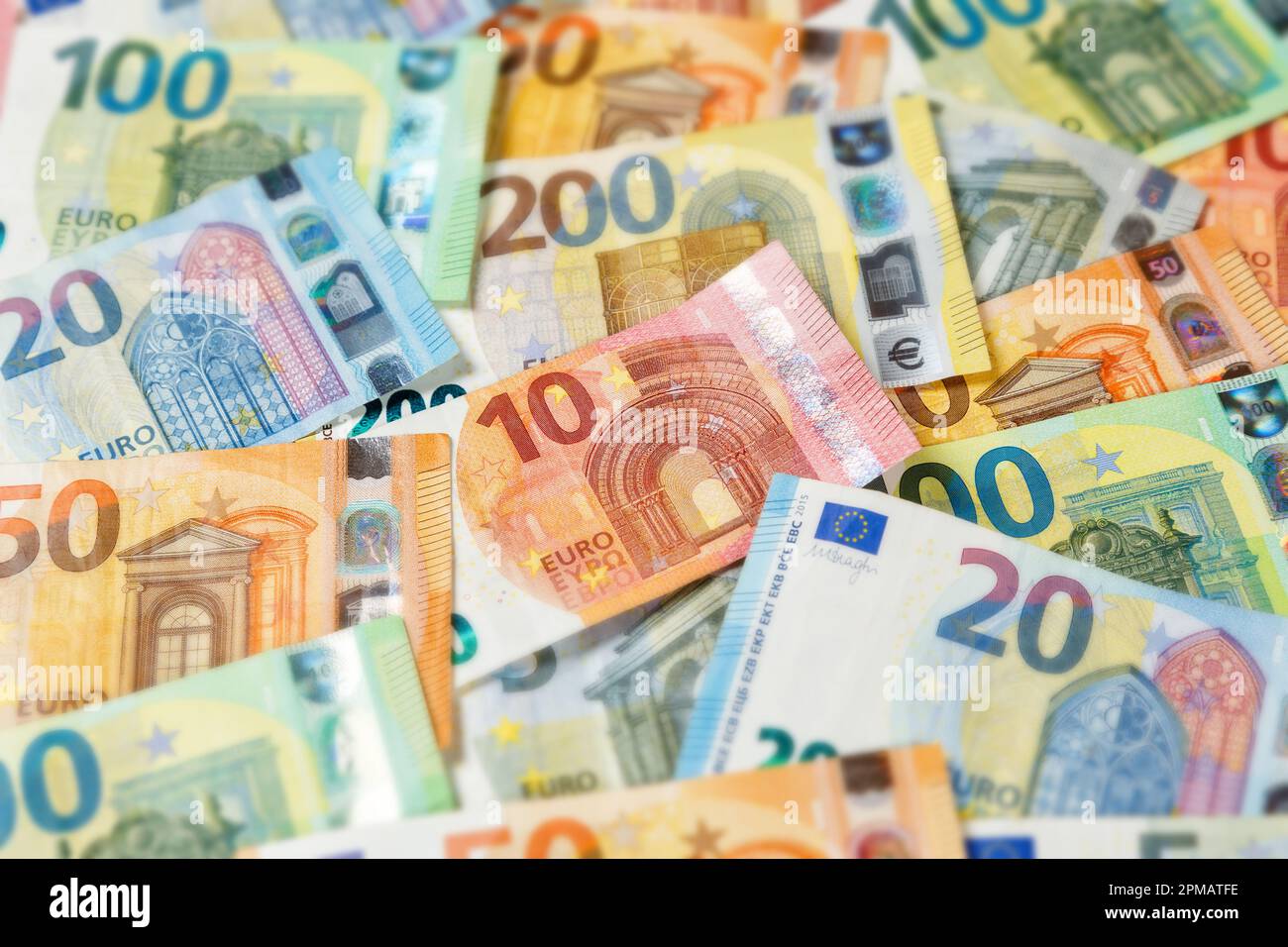 Banconote in euro conto risparmio denaro fondo paga pagamento finanze banconote in euro ricco Foto Stock