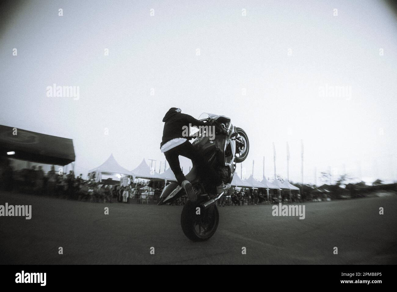 Cavalletto per ruote posteriori per motociclisti Foto Stock