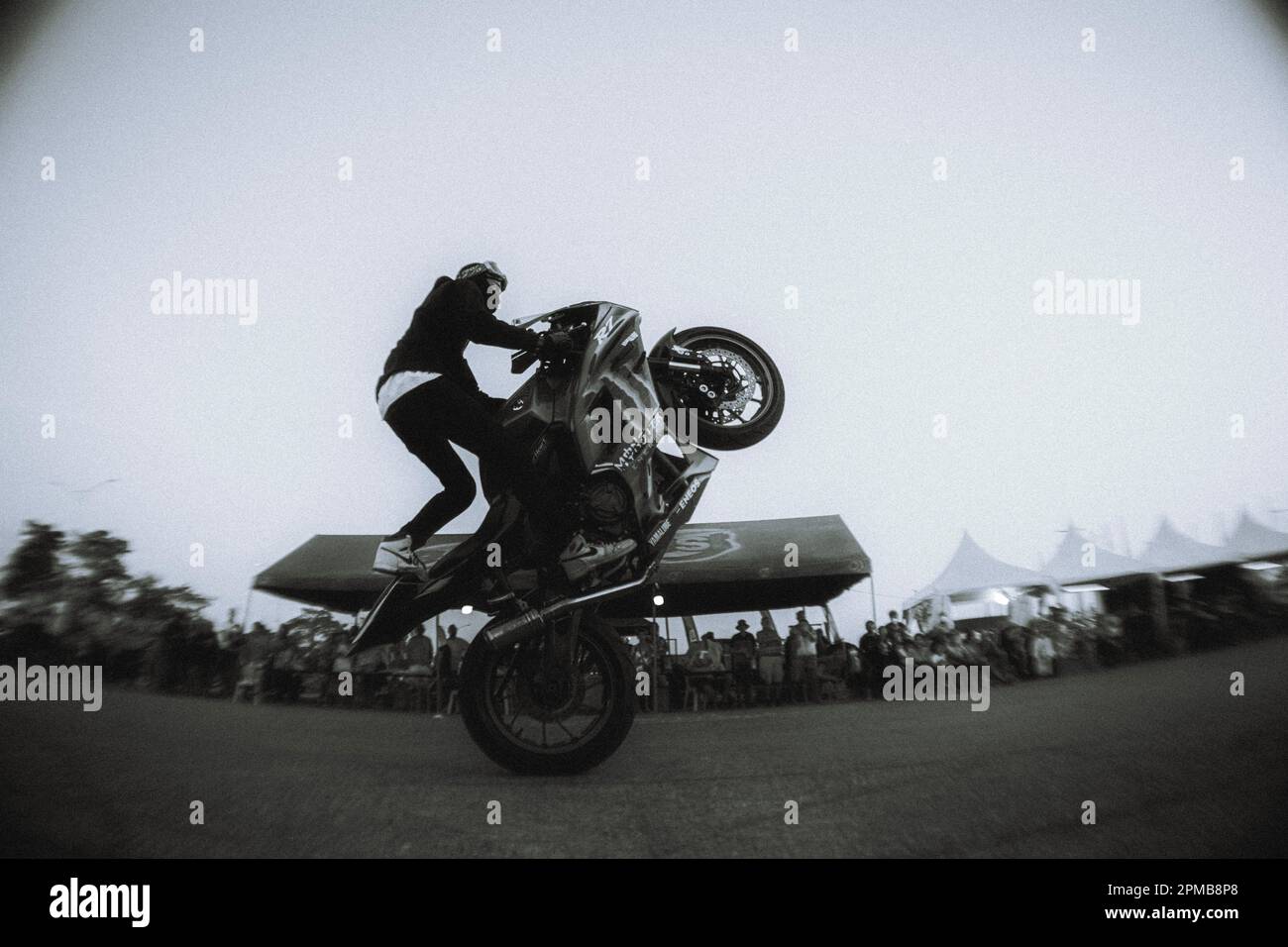 Cavalletto per ruote posteriori per motociclisti Foto Stock