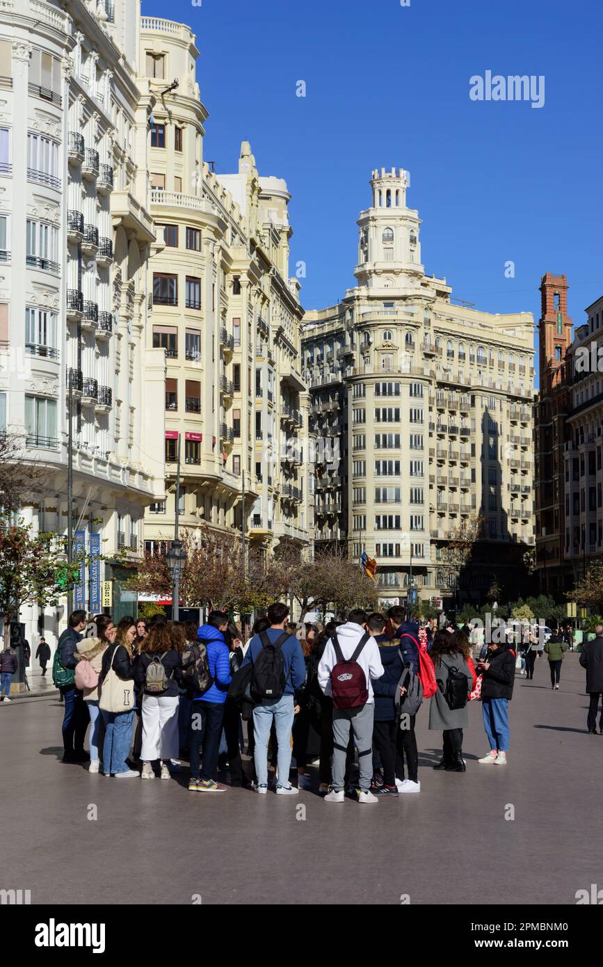 Spanien, Valencia, Placa de l'Ajuntament, Casa del Porquero, Javier Goerlich und Francisco Almenar Quinzá, 1929 // Spagna, Valencia, Placa de l'Ajuntam Foto Stock