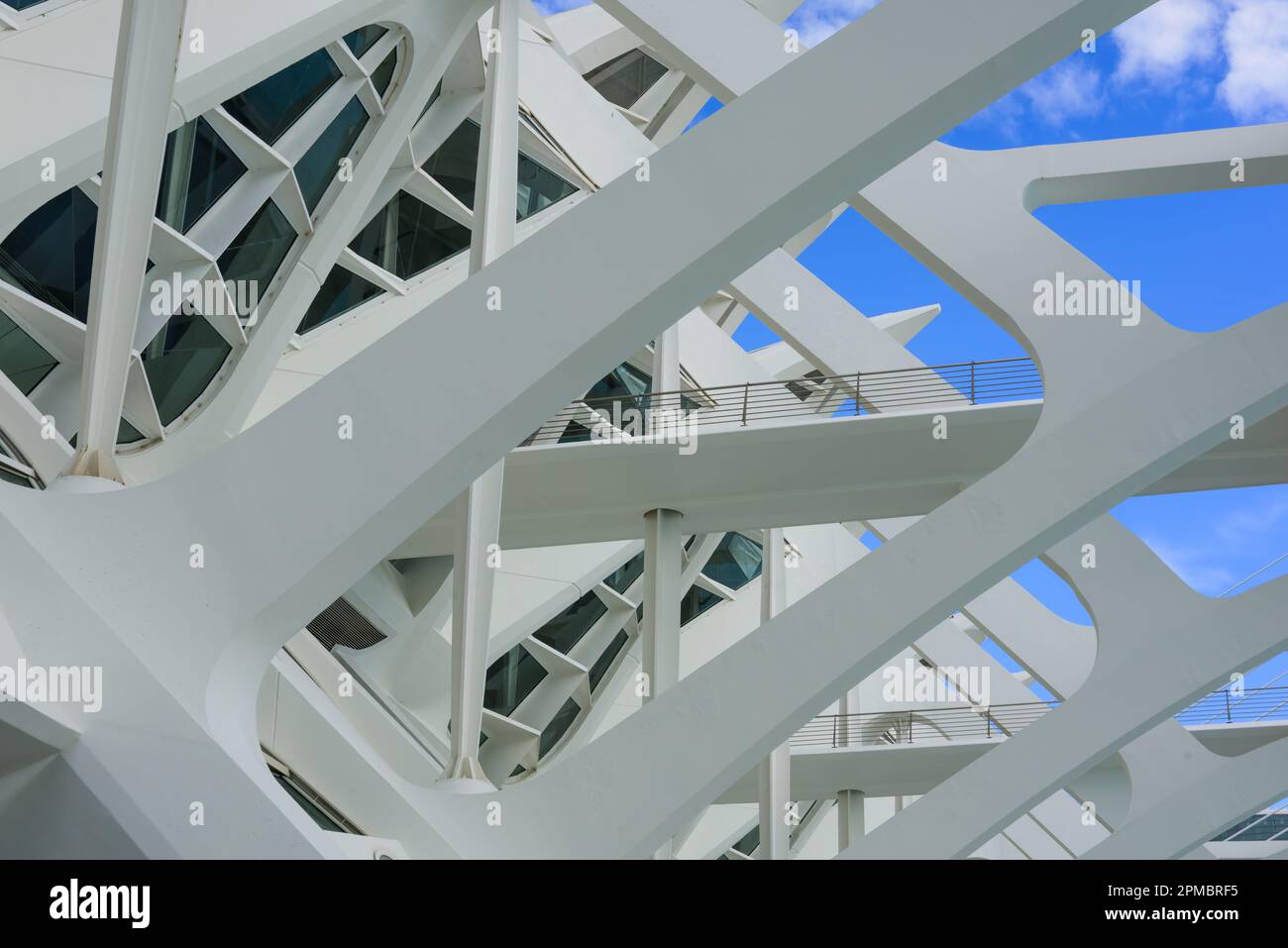 Spanien, Valencia, Santiago Calatrava, Ciutat de les Arts i les Ciències, Stadt der Künste und Wissenschaften, Wissenschaftsmuseum, Museu de les Ciènc Foto Stock