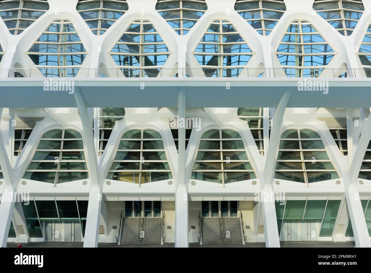 Spanien, Valencia, Santiago Calatrava, Ciutat de les Arts i les Ciències, Stadt der Künste und Wissenschaften, Wissenschaftsmuseum, Museu de les Ciènc Foto Stock