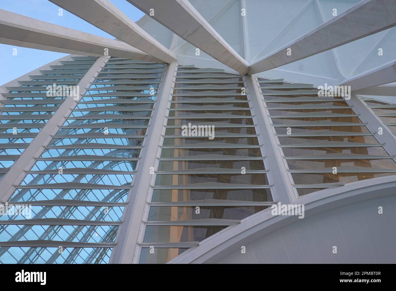 Spanien, Valencia, Santiago Calatrava, Ciutat de les Arts i les Ciències, Stadt der Künste und Wissenschaften, Wissenschaftsmuseum, Museu de les Ciènc Foto Stock