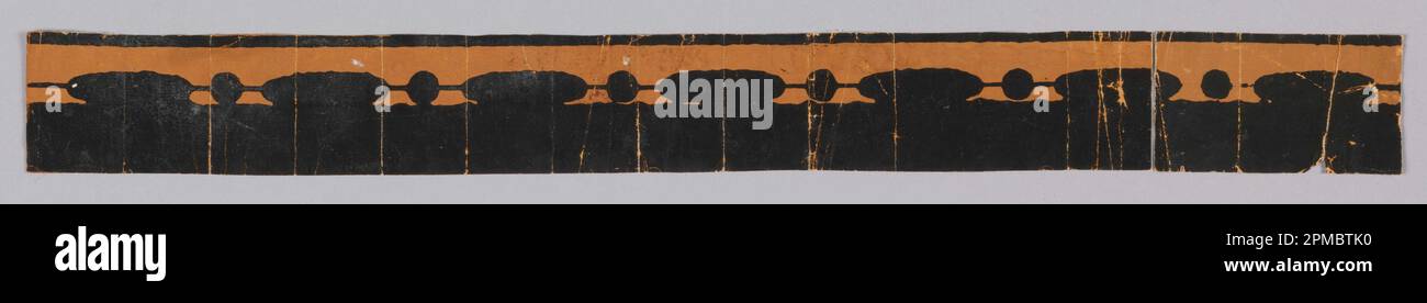 Frontiera (Francia); stampato in blocco su carta continua; a) totale: 38 x 4,5cm (14 15/16 x 1 3/4in.) b) totale: 8,5 x 5 cm (3 3/8 x 1 15/16 pollici) Foto Stock