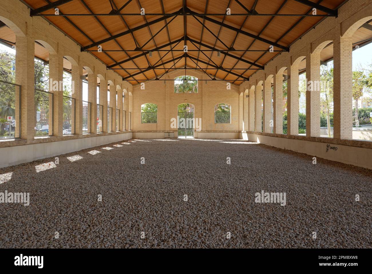 Valencia, Parc Central, historische Bahnbauten // Valencia, Central Parc, Historic Railroad Buildings Foto Stock