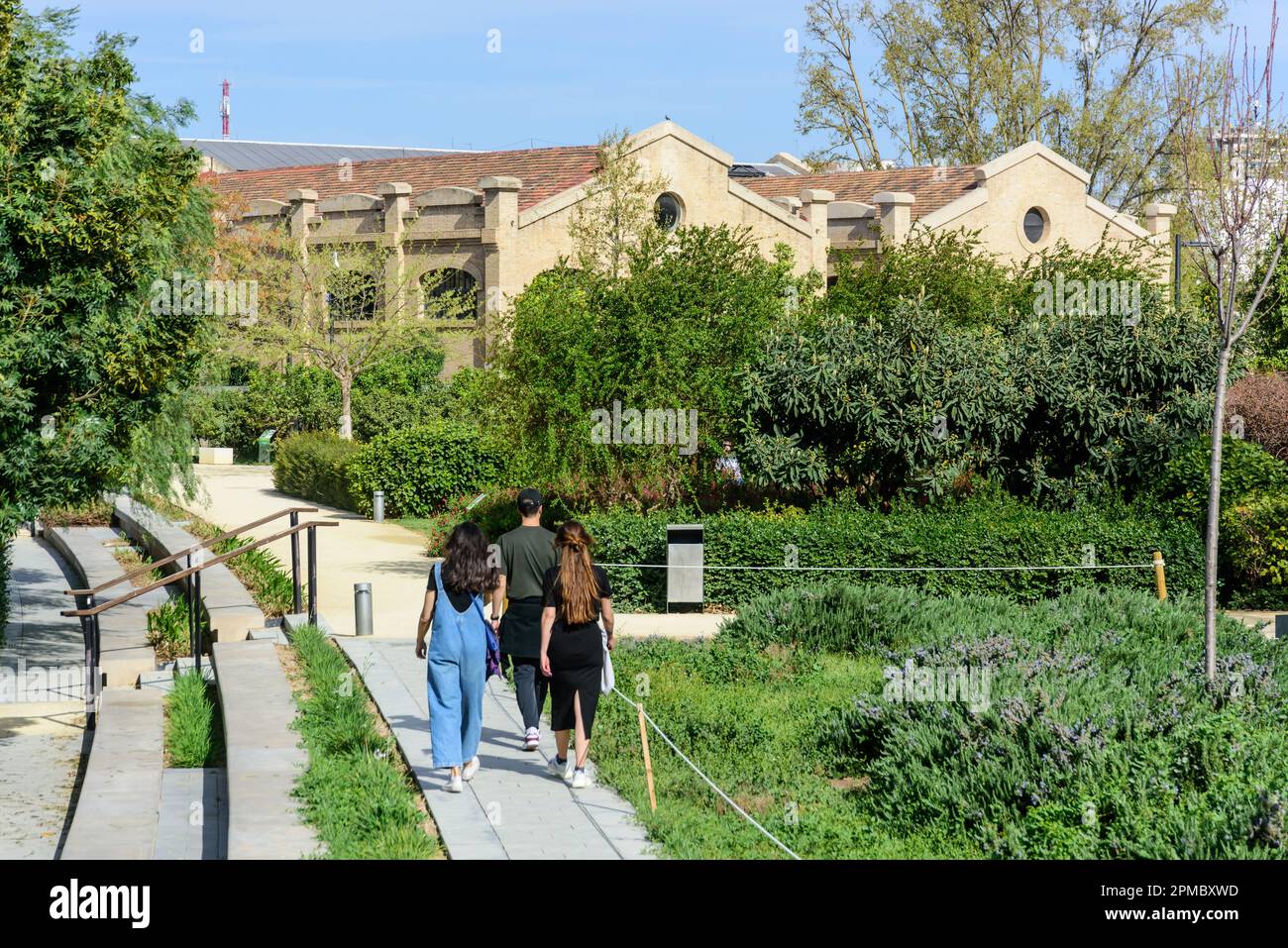 Valencia, Parc Central, historische Bahnbauten // Valencia, Central Parc, Historic Railroad Buildings Foto Stock