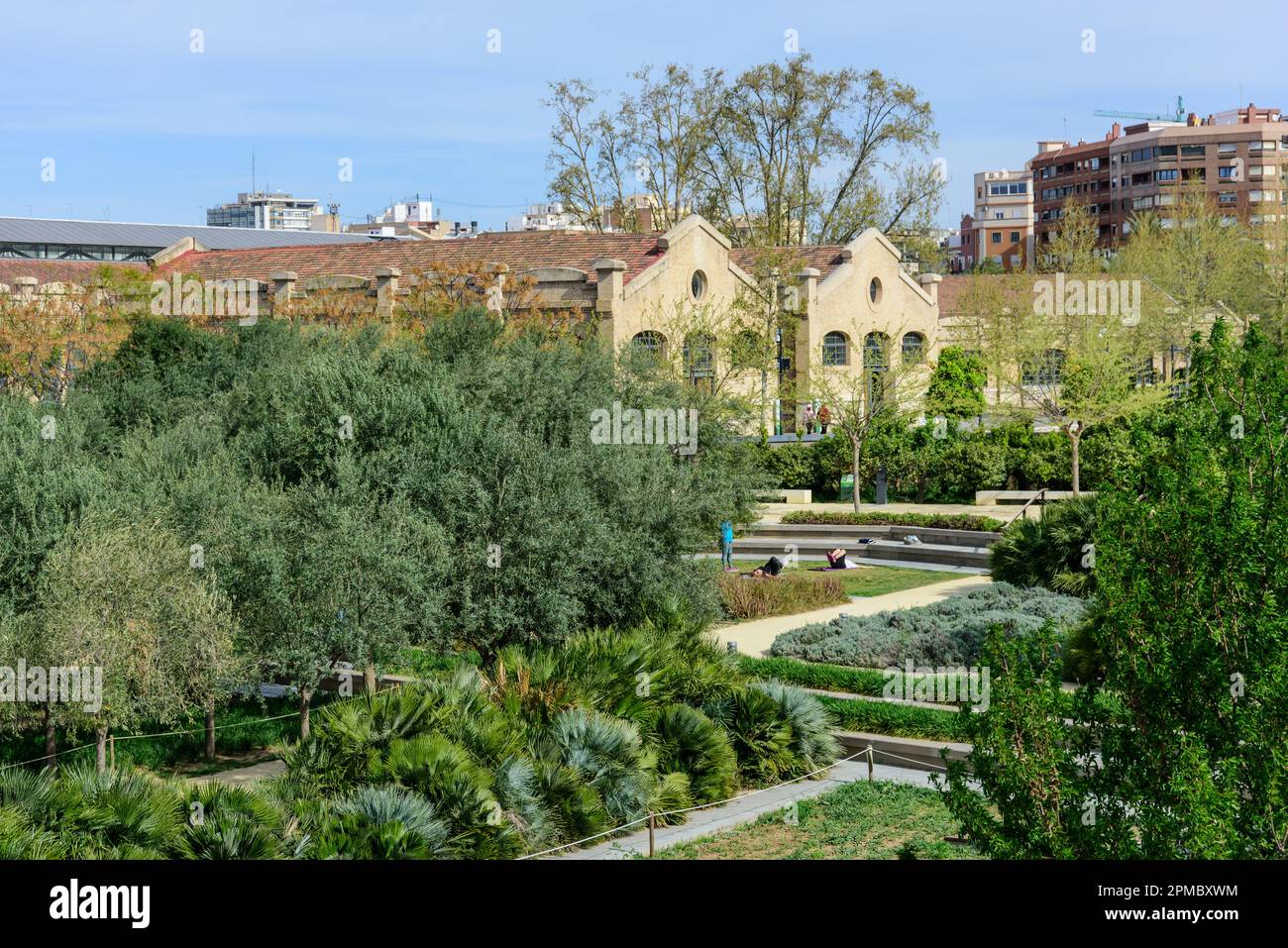 Valencia, Parc Central, historische Bahnbauten // Valencia, Central Parc, Historic Railroad Buildings Foto Stock