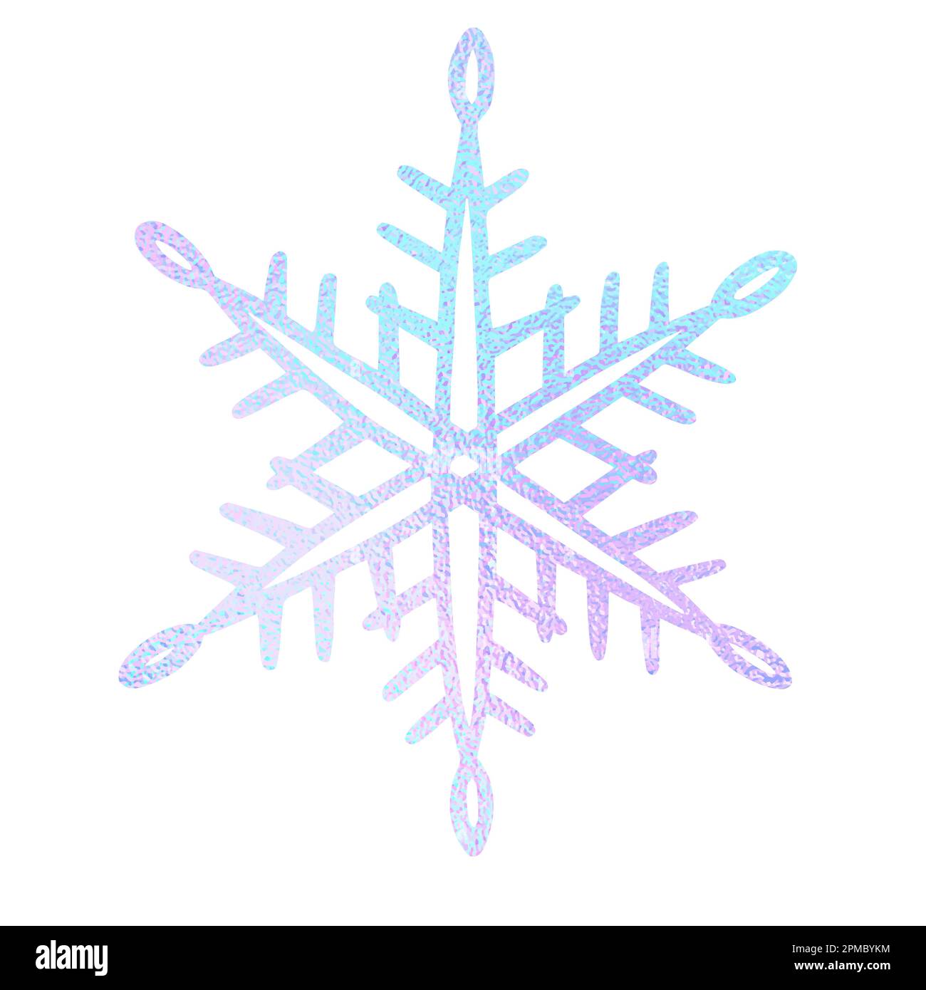 Fiocco di neve in stile doodle per una stampa invernale di design. Disegnare a mano fiocchi di neve isolati su sfondo bianco. Icona fiocco di neve. Disegno a mano del clipart. Congelare Illustrazione Vettoriale