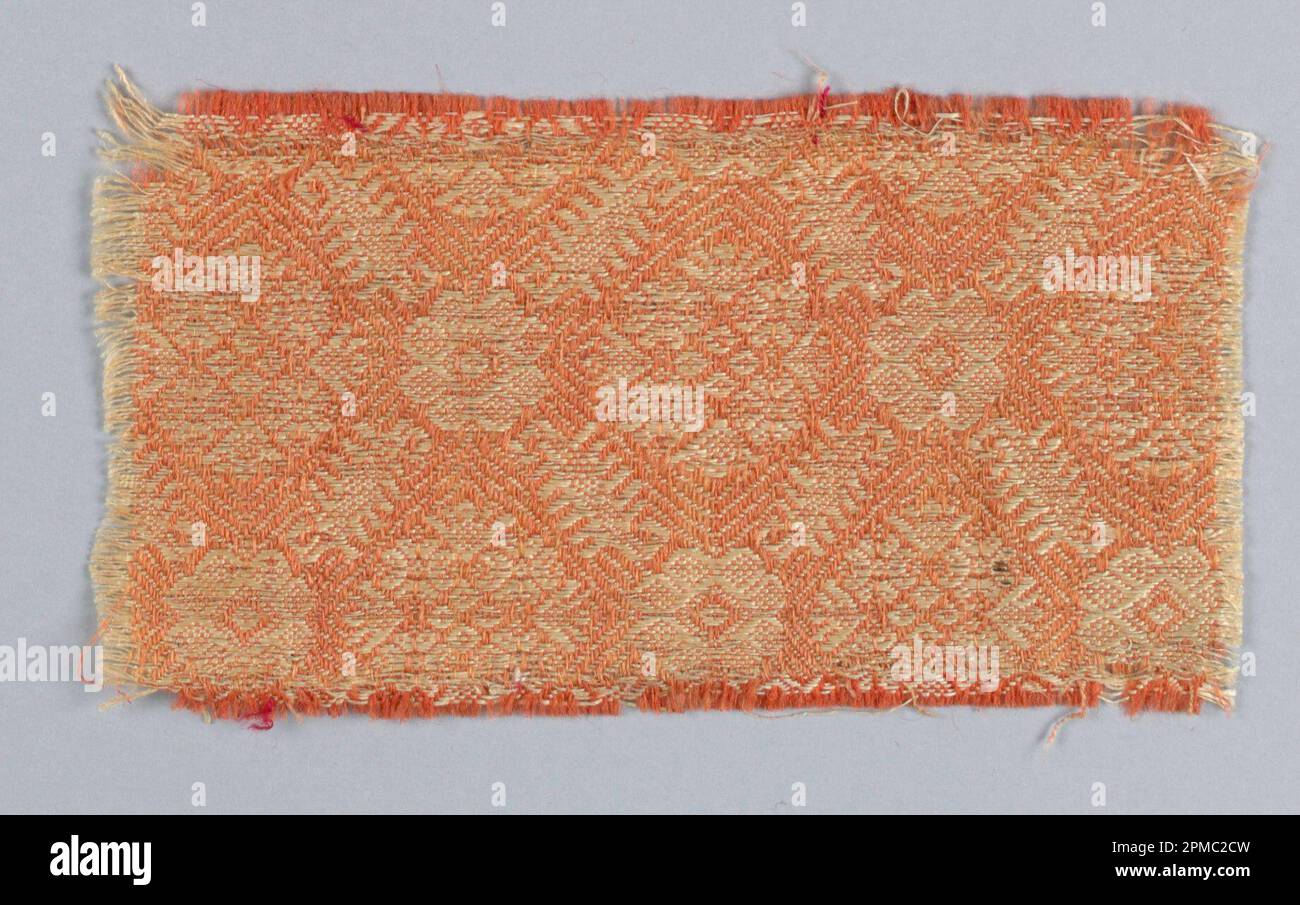 Frammento (Spagna); ordito di lana, trama di seta; ordito x trama: 8,3 x 17,7 cm (3 1/4 x 6 15/16 pollici) Foto Stock