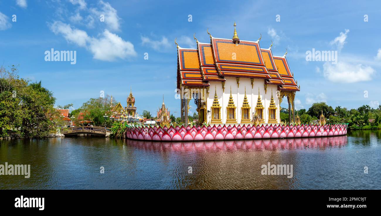 Wat Plai Laem Tempio panorama punto di riferimento su Ko Samui isola in Thailandia Foto Stock