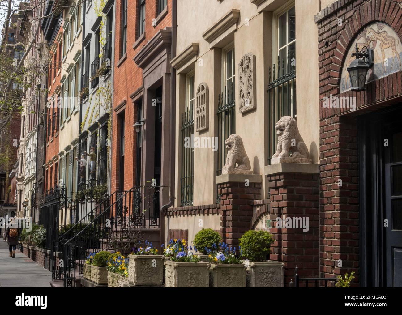 Quartiere residenziale, East 19th Street, NYC, USA 2023 Foto Stock