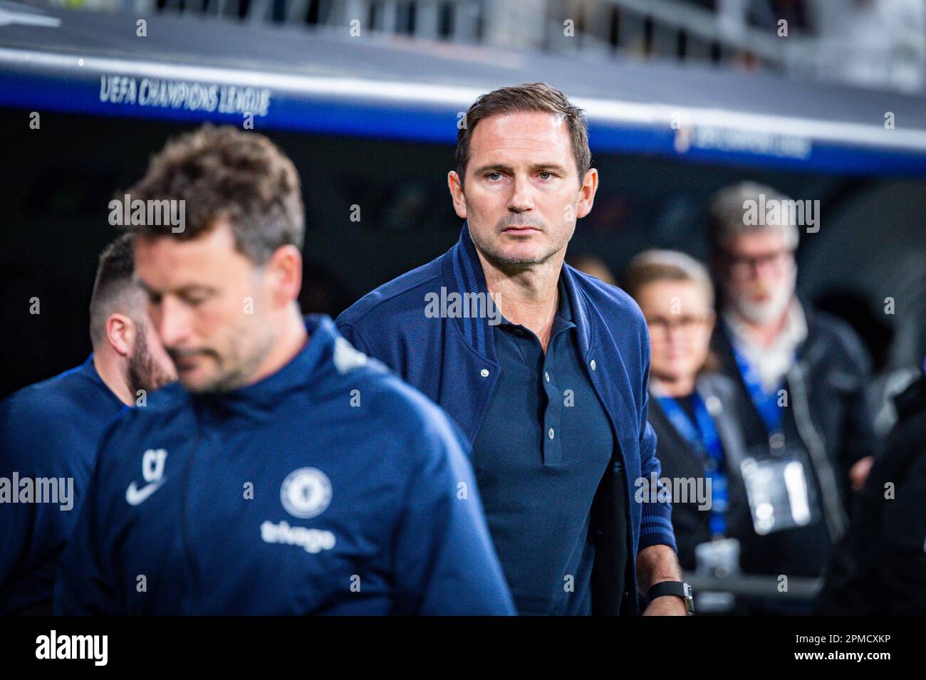 Madrid, Madrid, Spagna. 12th Apr, 2023. Frank Lampard (Chelsea) durante la partita di calcio tra.Real Madrid e Chelsea valida per la prima tappa della finale trimestrale della UEFA ChampionÃs League celebrata a Madrid, Spagna allo stadio Bernabeu martedì 12 marzo 2023 (Credit Image: © Alberto Gardin/ZUMA Press Wire) SOLO PER USO EDITORIALE! Non per USO commerciale! Foto Stock