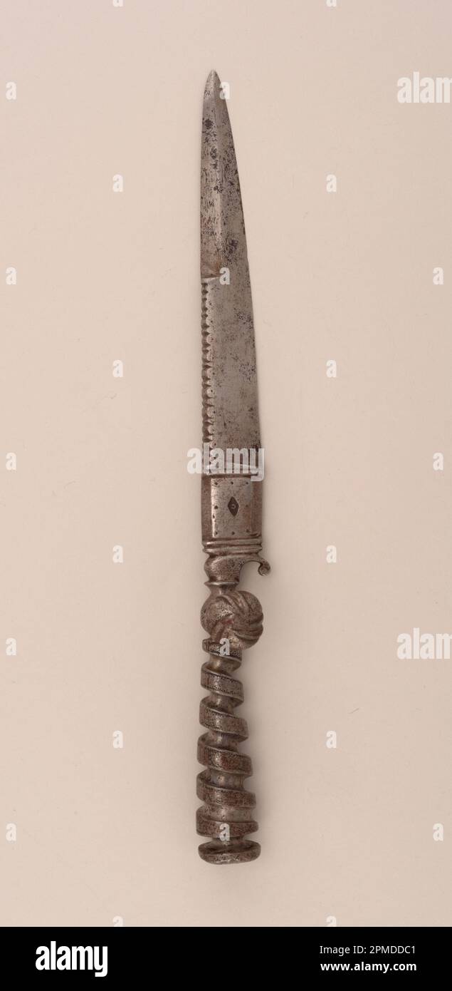 Coltello (possibilmente Spagna); acciaio; L x P: 26,5 x 3,8 cm (10 7/16 x 1 1/2 in.); la collezione Robert L. Metzenberg, regalo di Eleanor L. Metzenberg; 1985-103-15 Foto Stock