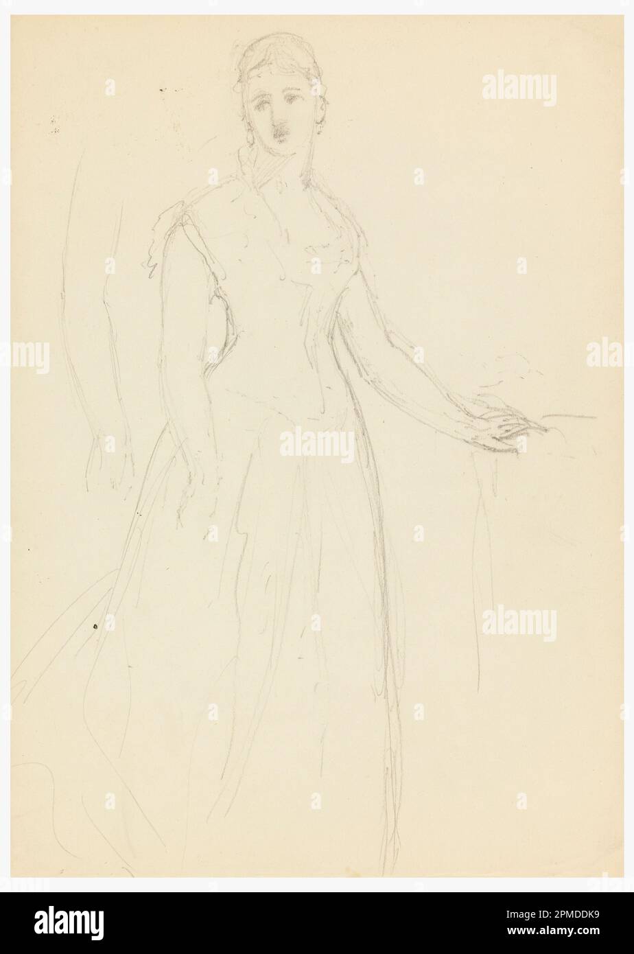 Disegno, schizzo per un ritratto di Bella Worsham; Daniel Huntington (americano, 1816–1906); USA; grafite su carta crema; 35,4 x 35,1 cm (13 15/16 x 13 13/16 in.); Bequest di Erskine Hewitt; 1942-50-442 Foto Stock