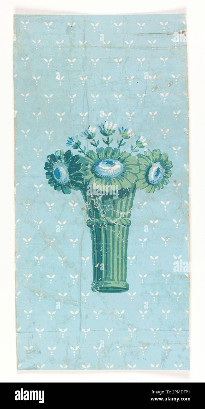 Parete laterale e dado (Francia); stampato a blocchi su carta fatta a mano; a) 38 x 18,5 cm (14 15/16 x 7 5/16 pollici) Foto Stock