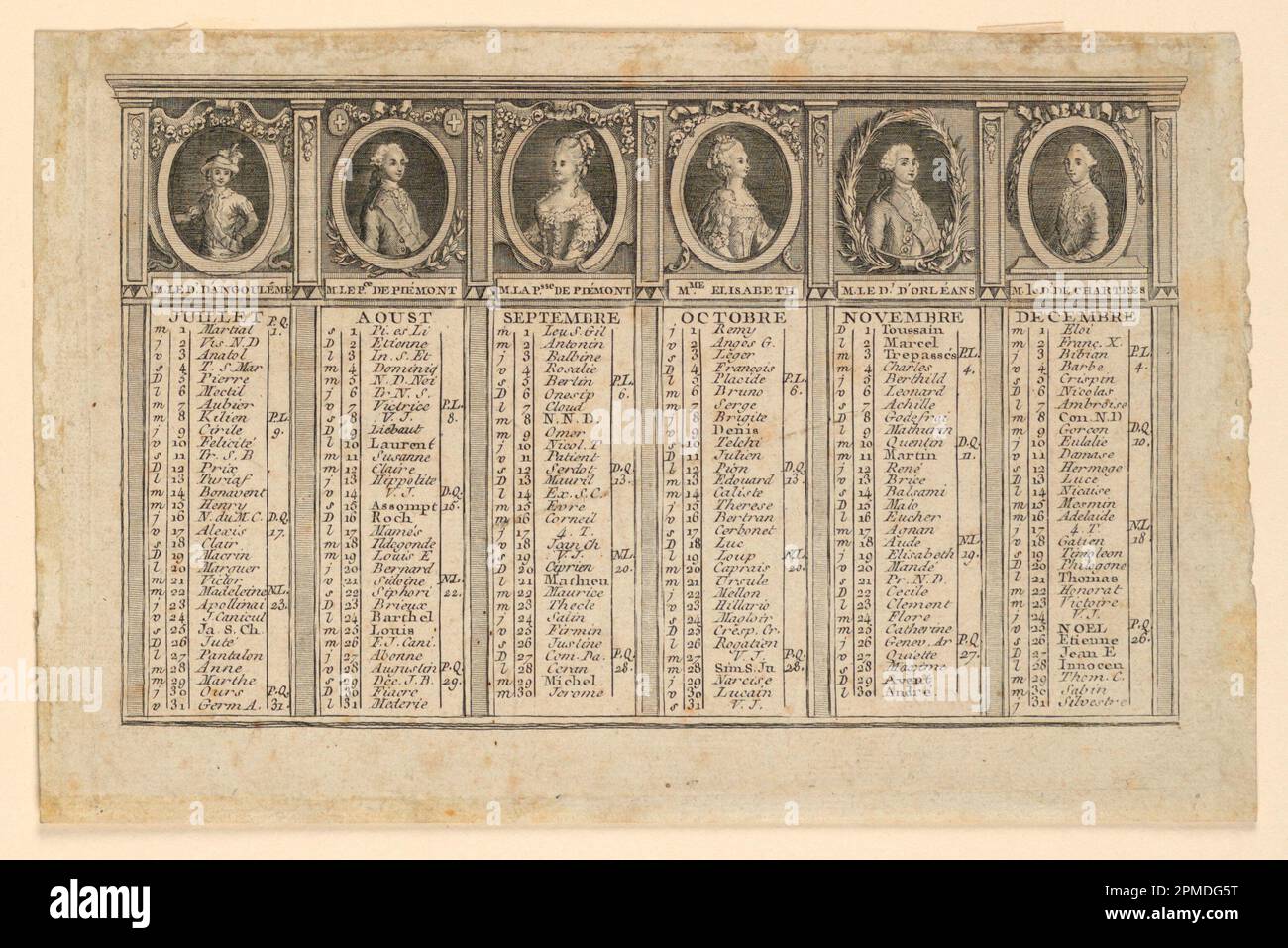Stampa, Almanacco per la seconda metà dell'anno 1778; progettato da Louis-Joseph Mondhare (francese, 1734-1799); incisione e incisione su carta; a: 16,5 cm (6 1/2 pollici) Foto Stock