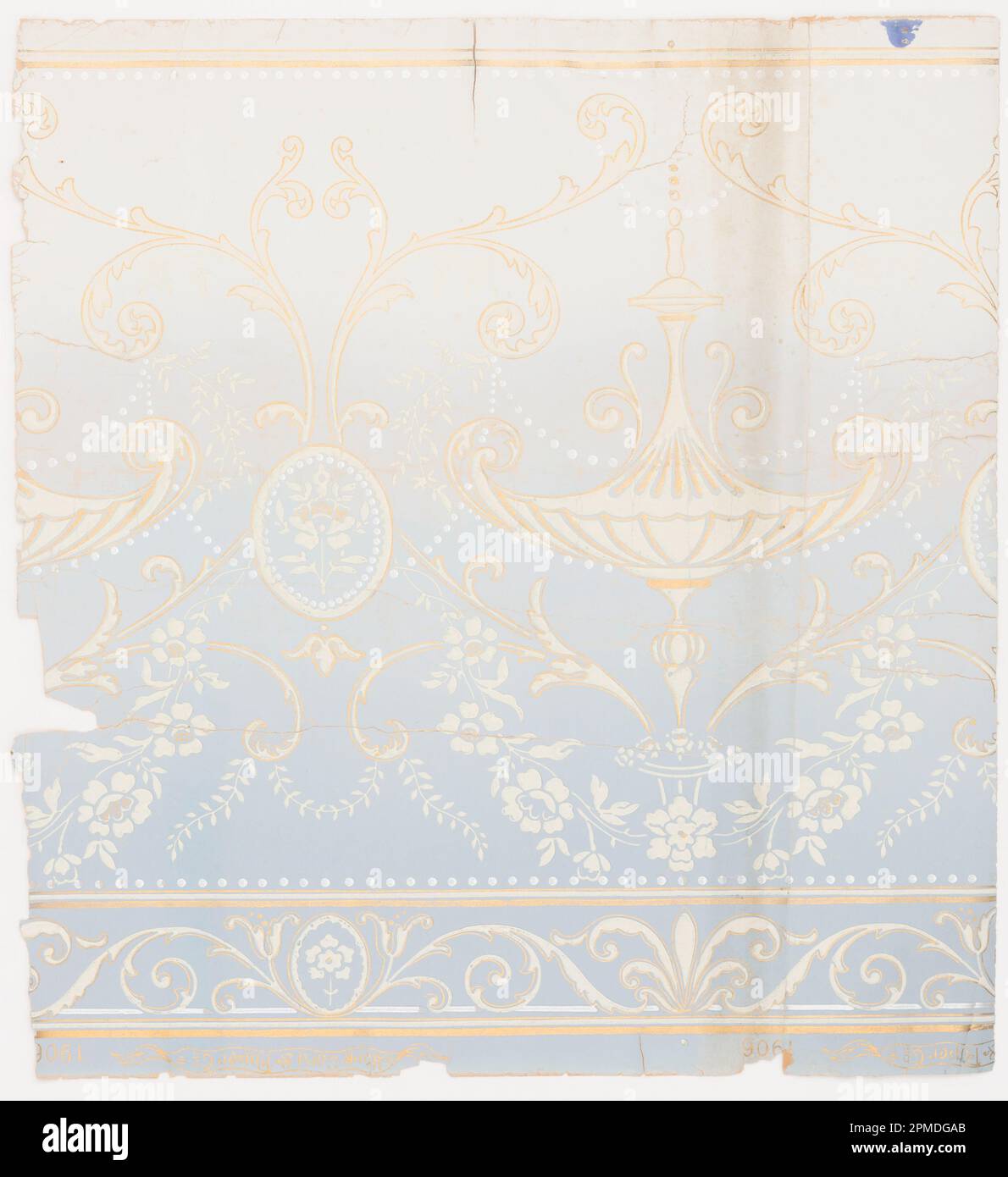 Fregio (USA); prodotto da York Wall Paper Company (Stati Uniti); stampato a macchina; 46 x 49,5 cm (18 1/8 x 19 1/2 pollici); 1941-103-9 Foto Stock