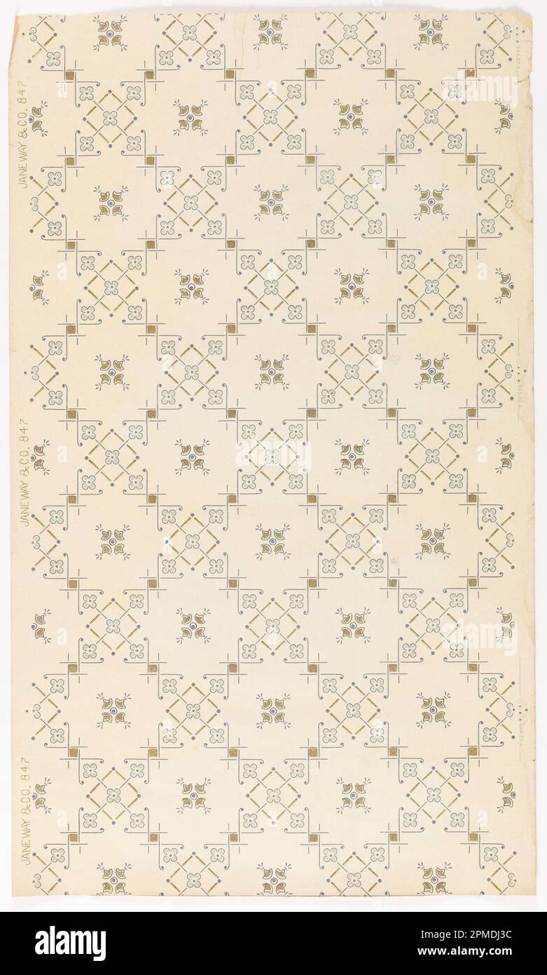 Carta da soffitto (USA); prodotta da Janeway & Co. Inc.; carta stampata a macchina, mica liquida; 83,5 x 49 cm (32 7/8 x 19 5/16 pollici) Foto Stock