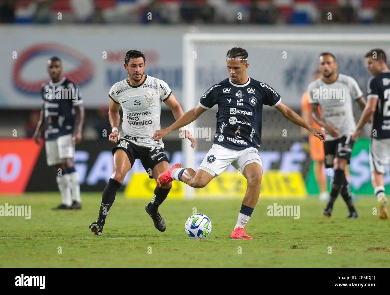 PA - BELEM - 04/12/2023 - COPA DO BRASIL 2023, REMO X CORINTHIANS - Pablo Roberto player of Remo during a match against Corinthians at the Mangueirao stadium for the 2023 Copa do Brasil championship. Photo: Fernando Torres/AGIF (via AP) Foto Stock