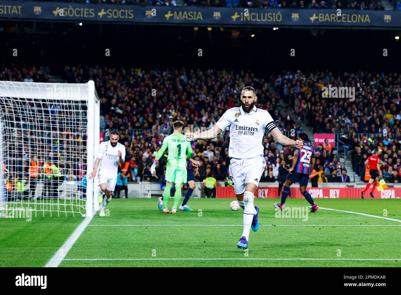 Barcellona, Spagna. Credit: D. 5th Apr, 2023. Karim Benzema (Real) Calcio/Calcio : spagnolo 'Copa del Rey' semifinale 2nd tappa tra FC Barcelona 0-4 Real Madrid al Camp Nou Spotify a Barcellona, Spagna. Credit: D .Nakashima/AFLO/Alamy Live News Foto Stock