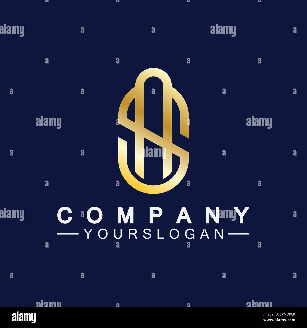 Lettere alfabetiche monogramma logo AS,SA,A e S, elegante e professionale colore oro lettera icona design Illustrazione Vettoriale